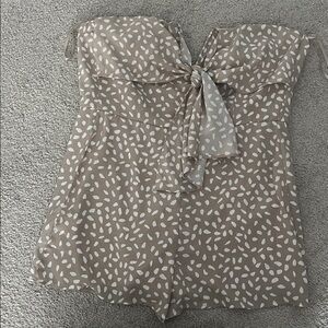 She + Sky Beige Strapless Romper